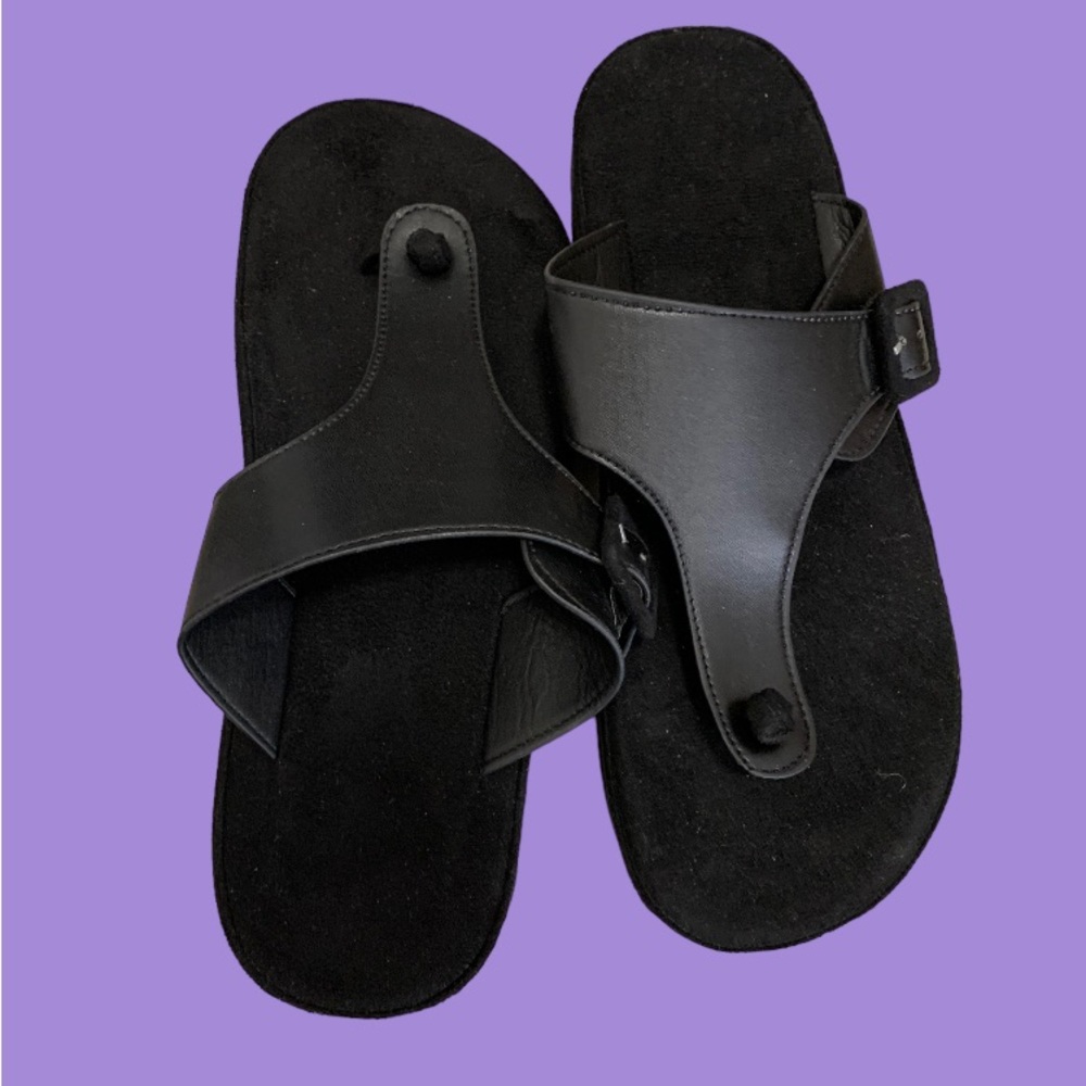 Black Thong Sandals size 81/2 - Picture 3 of 6